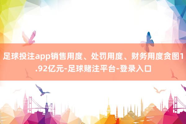 足球投注app销售用度、处罚用度、财务用度贪图1.92亿元-足球赌注平台-登录入口