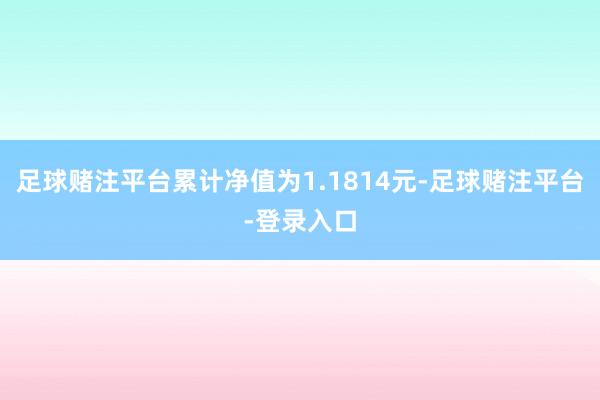 足球赌注平台累计净值为1.1814元-足球赌注平台-登录入口