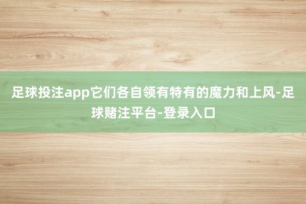 足球投注app它们各自领有特有的魔力和上风-足球赌注平台-登录入口