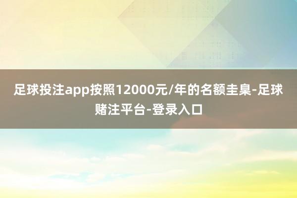 足球投注app按照12000元/年的名额圭臬-足球赌注平台-登录入口