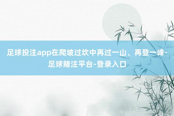 足球投注app在爬坡过坎中再过一山、再登一峰-足球赌注平台-登录入口