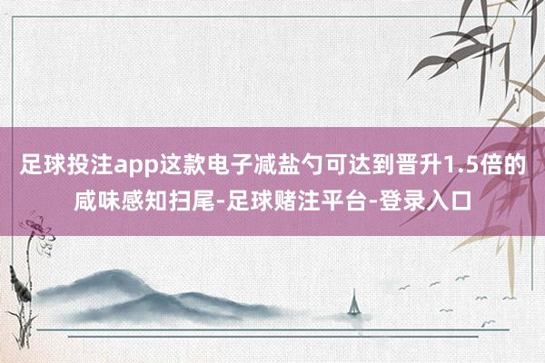 足球投注app这款电子减盐勺可达到晋升1.5倍的咸味感知扫尾-足球赌注平台-登录入口