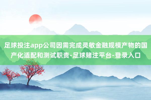 足球投注app公司因需完成灵敏金融规模产物的国产化适配和测试职责-足球赌注平台-登录入口
