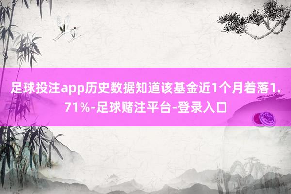 足球投注app历史数据知道该基金近1个月着落1.71%-足球赌注平台-登录入口