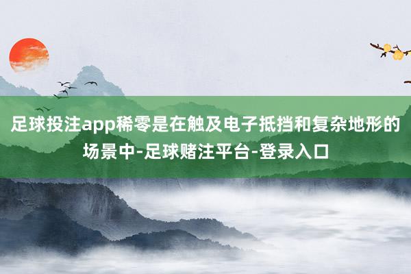 足球投注app稀零是在触及电子抵挡和复杂地形的场景中-足球赌注平台-登录入口