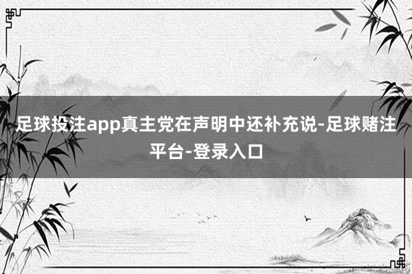 足球投注app真主党在声明中还补充说-足球赌注平台-登录入口