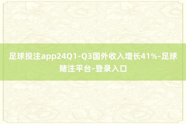 足球投注app24Q1-Q3国外收入增长41%-足球赌注平台-登录入口