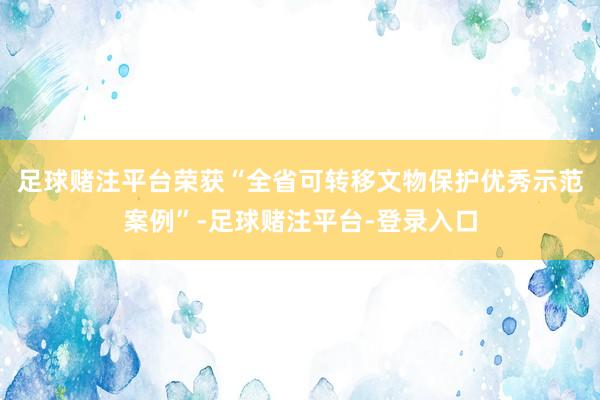足球赌注平台荣获“全省可转移文物保护优秀示范案例”-足球赌注平台-登录入口