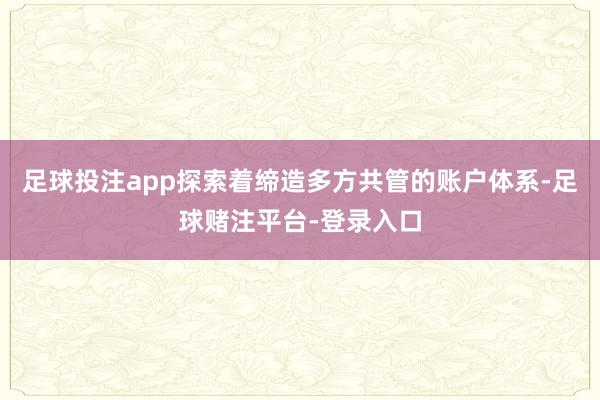 足球投注app探索着缔造多方共管的账户体系-足球赌注平台-登录入口