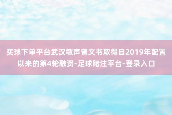 买球下单平台武汉敏声曾文书取得自2019年配置以来的第4轮融资-足球赌注平台-登录入口