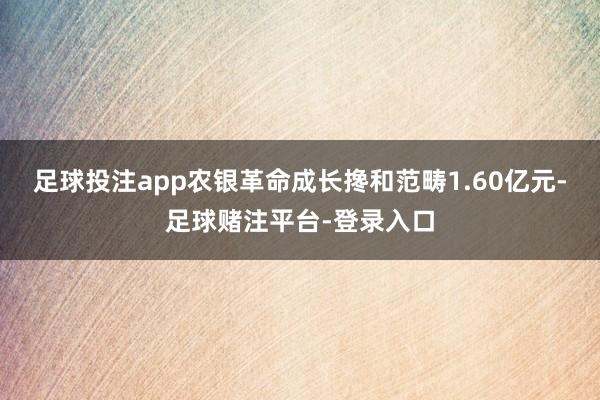 足球投注app农银革命成长搀和范畴1.60亿元-足球赌注平台-登录入口