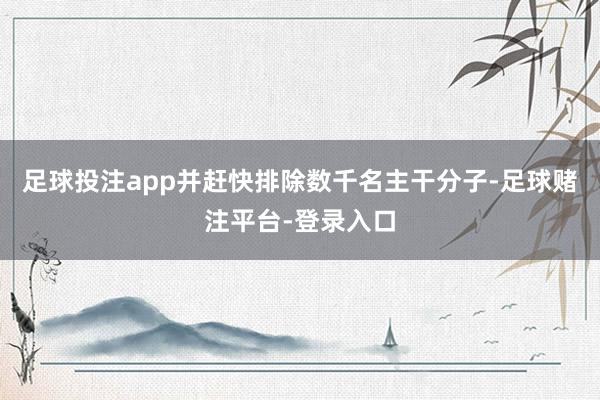 足球投注app并赶快排除数千名主干分子-足球赌注平台-登录入口