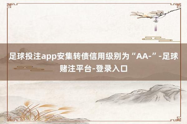 足球投注app安集转债信用级别为“AA-”-足球赌注平台-登录入口