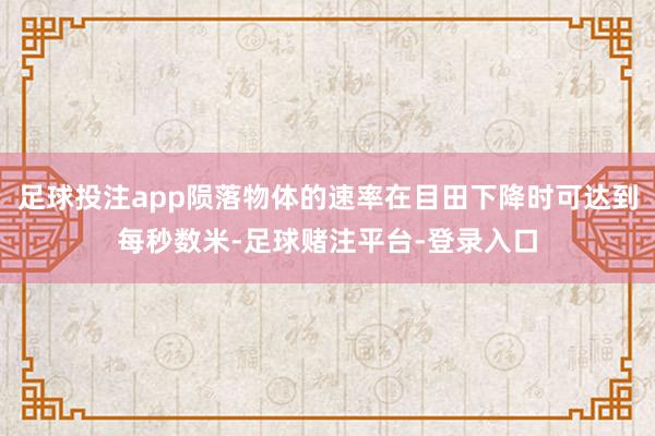足球投注app陨落物体的速率在目田下降时可达到每秒数米-足球赌注平台-登录入口