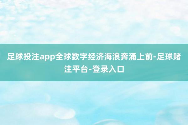 足球投注app全球数字经济海浪奔涌上前-足球赌注平台-登录入口