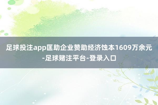 足球投注app匡助企业赞助经济蚀本1609万余元-足球赌注平台-登录入口