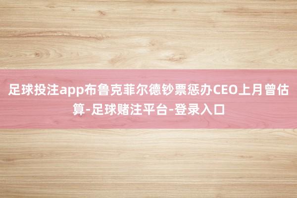 足球投注app布鲁克菲尔德钞票惩办CEO上月曾估算-足球赌注平台-登录入口