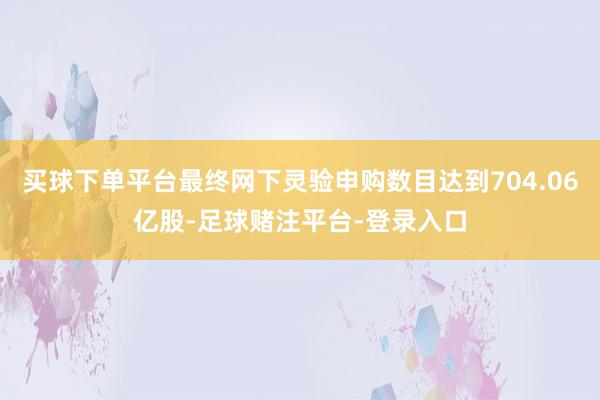 买球下单平台最终网下灵验申购数目达到704.06亿股-足球赌注平台-登录入口