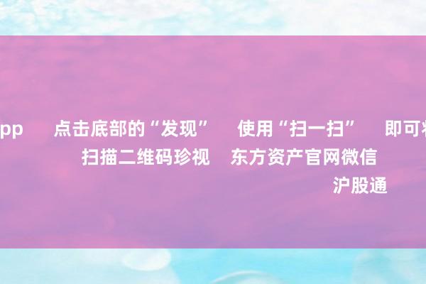 足球投注app      点击底部的“发现”     使用“扫一扫”     即可将网页共享至一又友圈                            扫描二维码珍视    东方资产官网微信                                                                        沪股通             深股通           