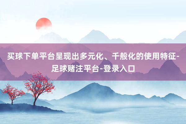 买球下单平台呈现出多元化、千般化的使用特征-足球赌注平台-登录入口